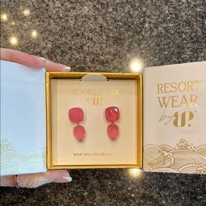 Pink Double-Drop Statement Earrings